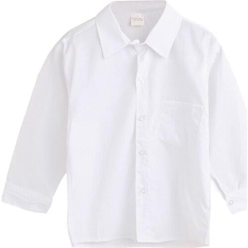 Simple Kids Baby Boy Shirts Long Sleeve Cotton Shirt Baby Formal Tops Pure Color High Quality New Arrival Ins