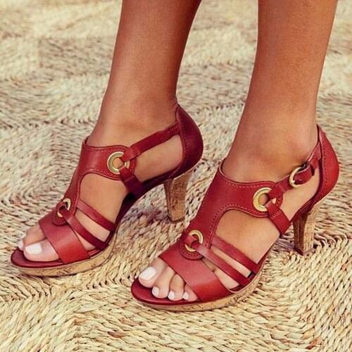 Womens Sandals High heels Woman Bohemia Pumps Fashion Women Hollow Out Sandals Outdoor Summer Shoes Women Chaussures Femme