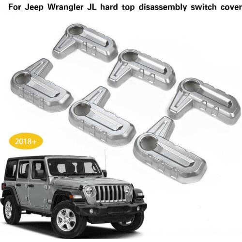 Silver Hardtop Release Open Switch Cover Trim for 2018 for Jeep Wrangler JL Accessor