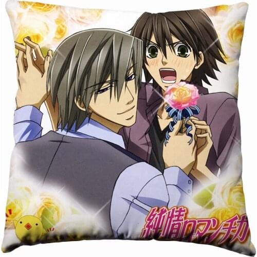 Anime Manga Junjou Romantica Silk Pillowcase 40x40cm Pillow Case Cover Seat Bedding Cushion 001