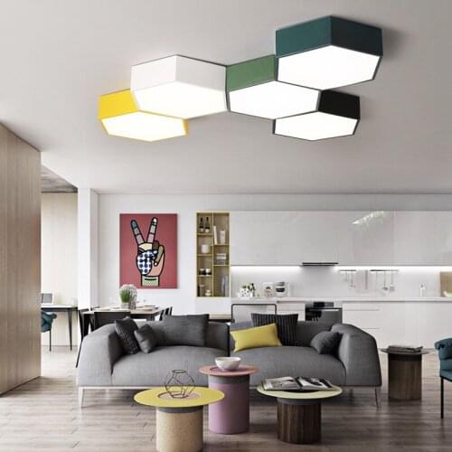 Nordic modern multicolor DIY combination LED ceiling lamp bedroom chandelier restaurant LED lamp hotel LED control lamp