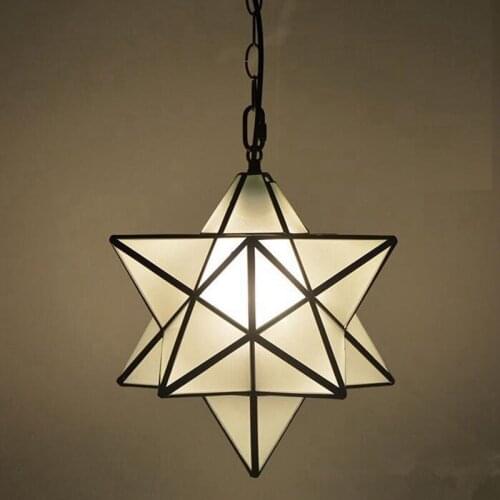 Loft Vintage Pendant Lamp Light, Shooting Star Tiffany Glass Lighting Ceiling for Home Aisle Corridor Porch Shop Bar Loft Cafe