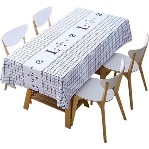 Nordic Waterproof Oil Proof Wash Free PVC Tablecloth For Desk Dining Table Bedside Cupboard Material