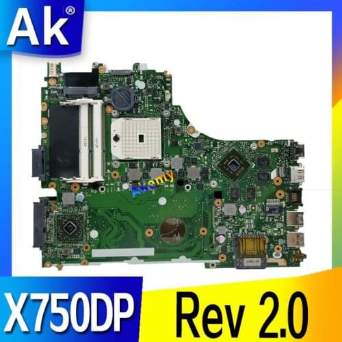 X550DP LVDS For ASUS X750DP K550D X550D X550DP laptop motherboard X750DP Rev2.0 mainboard 100% tested working