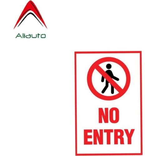 Aliauto Funny Warning Car Sticker No Entry PVC Waterproof Sunscreen Anti-UV Cover Scratch Decal Decoration,6cm*10cm