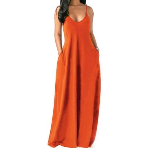 Women Summer Dress Sling Breathable Clothing Lady Low-neck Sleeveless Long Loose-Fitting Dress robe femme платье летнее женское