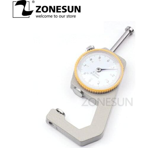 ZONESUN 1 Pcs / Lot Flat Head Thickness Gauge Leather Thickness Meter Tester Tools 0-20mm For
