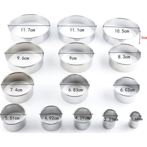 14Pcs/set Stainless Steel Dumplings Wrappers Cutter Maker Tool Cake Moulds Mousse Ring Round Stainless Steel Cookie Mold Set