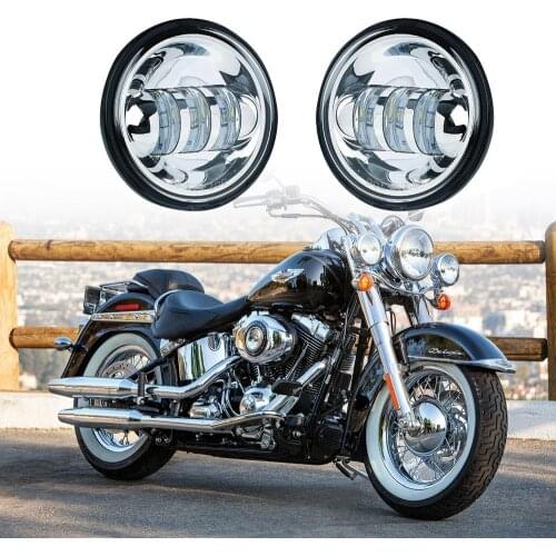 2PCS Chrome / Black 4.5 Inch Creee LED Passing Light Spot Driving Lamp LED Fog Lights for Motorcycles 4.5"