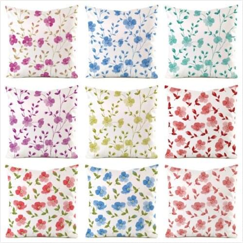45cm*45cm Small Flower Inimitated Silk Fabric Throw Pillow Covers Couch Cushion Cover Home Decorative Pillows Pillow Case