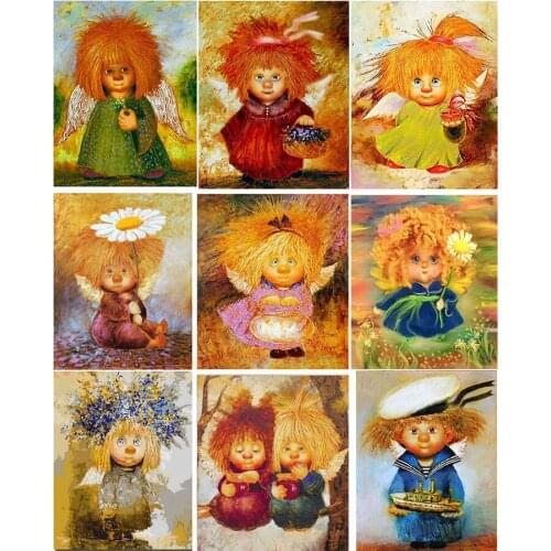 Diamond Embroidery comic Pattern resin diamond 5D DIY paintings RU"girl and boy "3D Cross stitch kits mosaic stickers Handmade