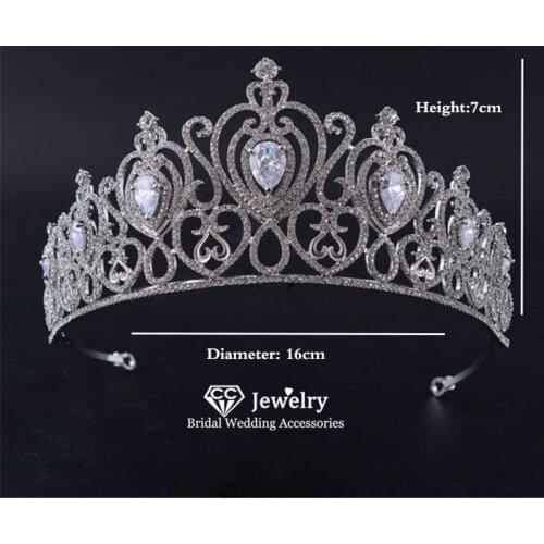 CC Tiaras Crowns Hairband Princess Queen Pageant Engagement Wedding Hair Accessories For Bridal High Quality Cubic Zircon HG626