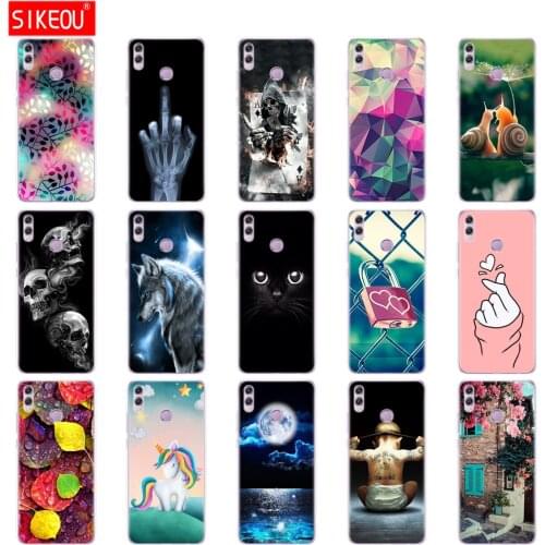For huawei honor 8x Case 6.5 inch Silicon Soft TPU Back Cover for huawei honor 8x Protect Phone cases shell Coque bags flower