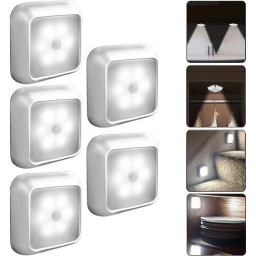 Motion Sensor Wireless Night Lights Battery Power Kitchen Led Cabinet Light Staircase Closet Room Aisle Lighting Wall Lamp