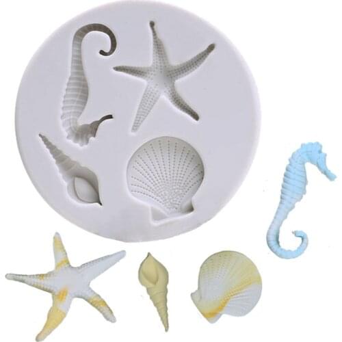 Marine Shell Seahorse Mould Silicone Mold Fondant Cake Decorating Tool Gumpaste Sugarcraft Chocolate Forms Bakeware