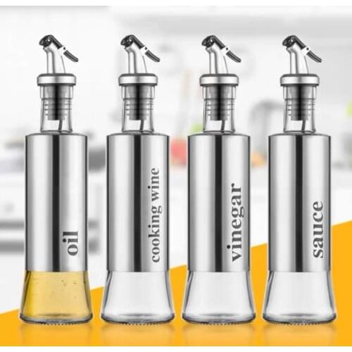 Leak-Proof Oil Pot Soy Sauce Bottle Vinegar Bottle Seasoning Bottle Set Kitchen Small Spray kitchen Stainless Steel household