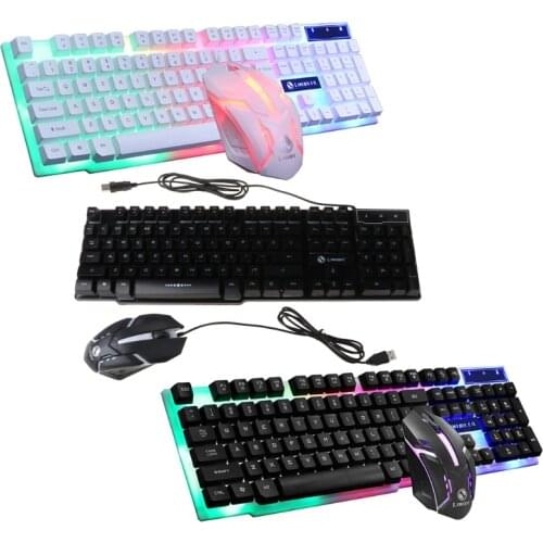 GTX300 USB Wired 104 Keys RGB Backlight Ergonomic Gaming Mouse Keyboard Set