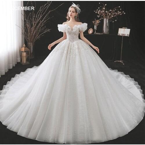 HLF59 Hot Sell Wedding Dress Short Sleeves Lace Up Back Princess Lace Sweetheart For Girls Wedding Party Vestidos De Boda