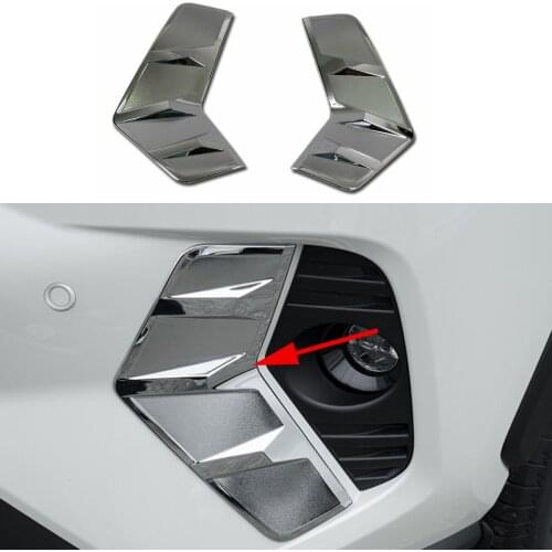 Chrome Styling Head Foglight Accessories Fit For Toyota RAV4 2019 2020 Front Fog Light Lamp Auto Foglamp Protector Cover Trim