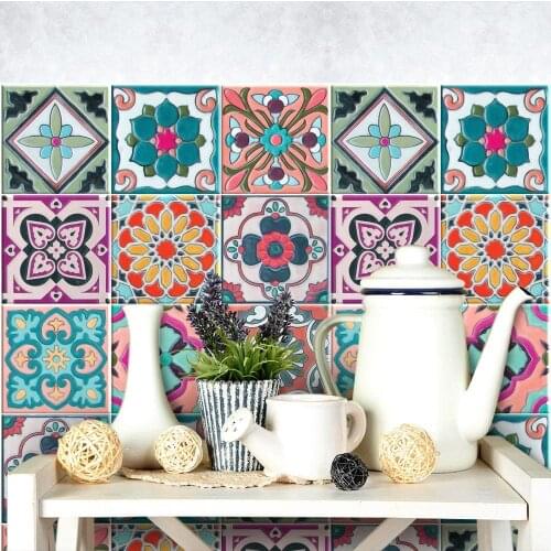 K-PS00013 (24 pieces) tile size 15x15 cm - Made in Italy-PVC for bathroom and kitchen