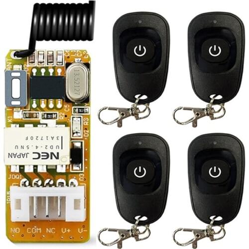 DC5V6V9V12V mini Relay Remote Control Switch Small Contact NO COM NC 2A Learning Button Wireless Remote Control Switch ASK315433
