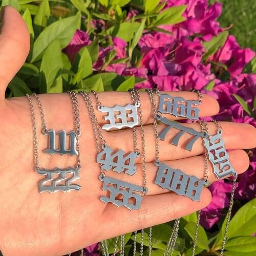 Minimalist Angel Number Stainless Steele Necklace 111 222 333 444 555 777 888 999 666 Angel Number Necklaces Pendant bijou femme