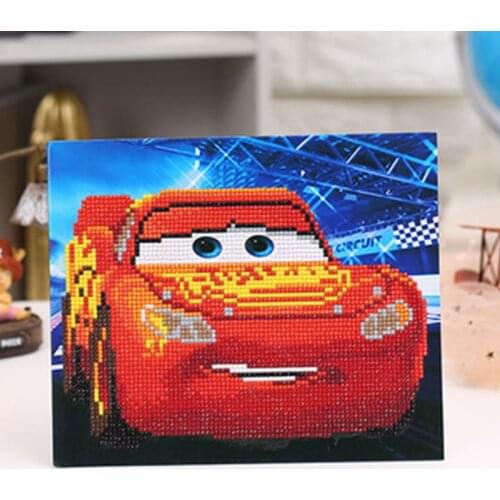 Mosaic Embroidery Cross Stitch Drill Rhinestone Boy Toys DIY 5D Diamond Painting Kawaiyi Cartoon Car Handmade Gift Kids Frame