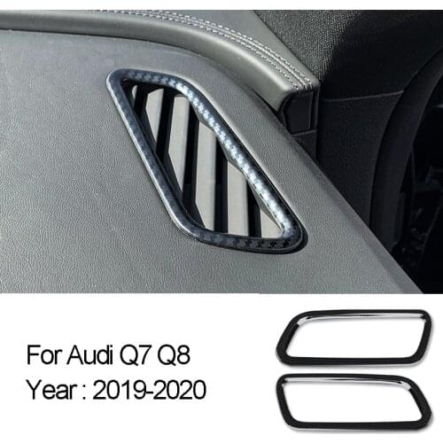 Car Dashboard Air Vent Stickers Cover Trim For Audi Q7 Q8 2019 2020 Stainless Steel Air Outlet Frame Interior Decoration Styling