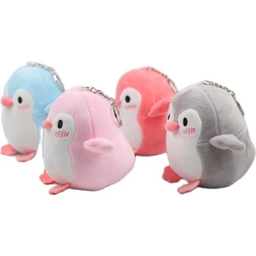 Wholesale 50pcs/lot 4 Colors Cute 12cm Penguin Plush Stuffed Key Chain Gift Toys