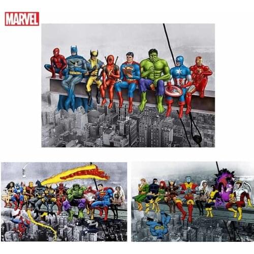 Marvel Superhero Canvas Painting Poster Spider-Man Iron Man Hulk Printmaking Mural Art Home Decoration Kid Bedroom Birthday Gift