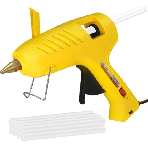 Professional Hot Melt Glue-Gun Dual Power Brass Nozzle with LED Lamp 8pcs Glue Sticks for DIY Arts & Crafts Projects Handcraft