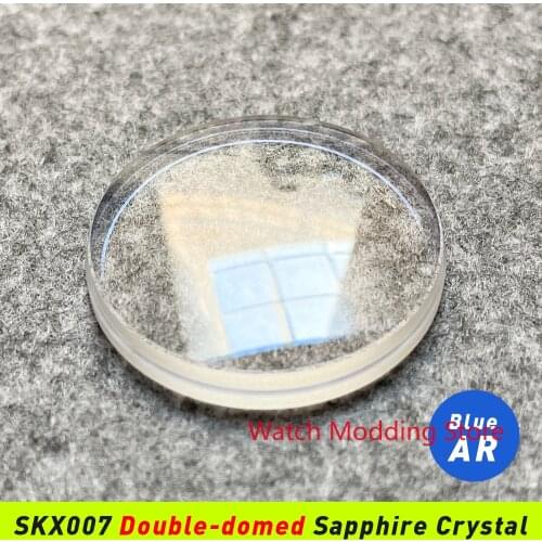 Compatible With Sloped Insert HQ SKX007/SKX173/SKX011/SRPD Double Domed Blue AR Sapphire Crystal
