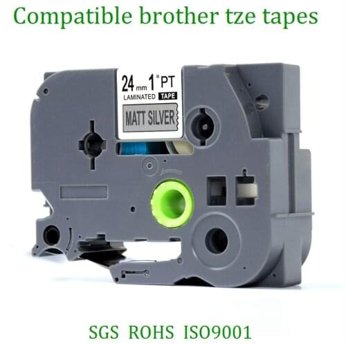 Compatible Black on Matte Sliver TZe-M951 TZ-M951 24mm laminated label tapes for Ptouch label printers