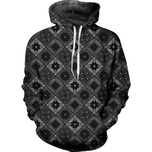 IFPD 3D Hoodies Sweatshirts Bandana Patchwork Streetwear Spring Autumn Mens Hip Hop Casual Hooded Pullover Hoodie Harajuku Tops