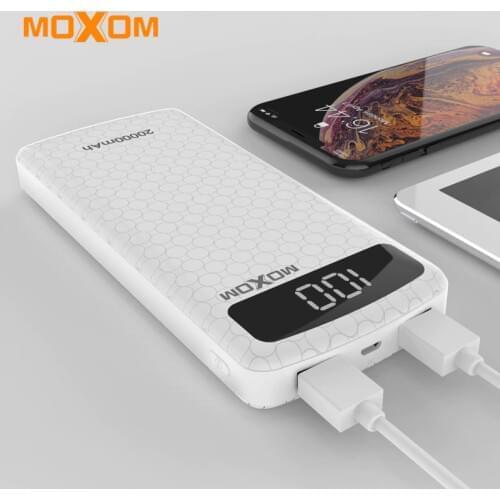MOXOM Power Bank 20000mAh USB Power Bank Portable External Battery Pack Charger USB Powerbank for Xiaomi mi 9 iPhone Power bank