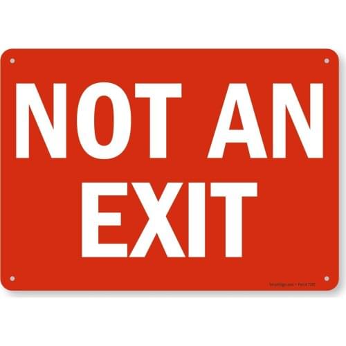 SmartSign "Not An Exit" Sign |8" x 12" Plastic