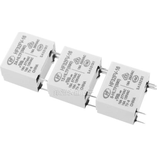10PCS/lot Relay HF32FV-16-5-HLTF HF32FV-16-12-HLTF HF32FV-16-24-HLTF A set of normally open 4PINS 16A277VAC 5VDC 12VDC 24VDC