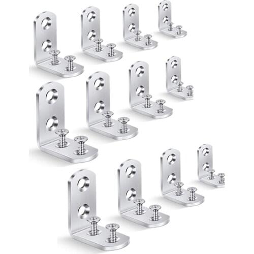 16Pcs Corner Brace L Brackets - Right Angle Brackets Corner Brackets 90 Degree Bracket for Wood Shelves Dressers