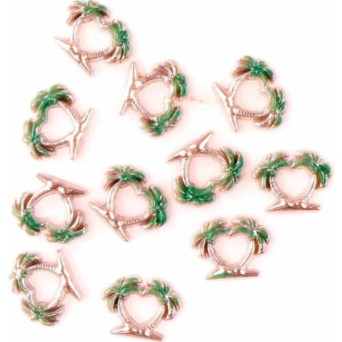 20Pcs/lot Metal Sea Coconut Tree Floating Charms Making Summer Gift Locket Jewelry Supplies