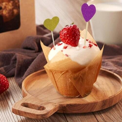 200Pcs Baking Cupcake Cake Liner Wrappers Paper Flame Cup Muffin Dessert Holder
