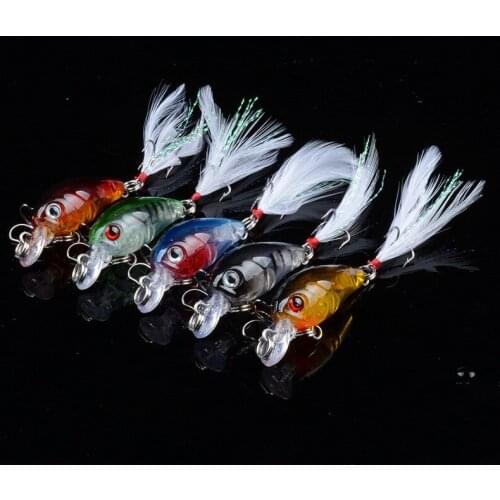 5Pcs/Lot Fishing Lures Hard Bait 4.5cm/4g Minnow Fishing Lure Bass Crankbait Swimbait Trout Crank Baits With 10# Hooks Tackle