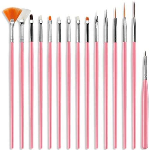 50Set/Lot 15Pcs/Set Nail Painting Drawing Line Drawing Light Therapy Point Drill Pen Flower Color Manicure HA2175