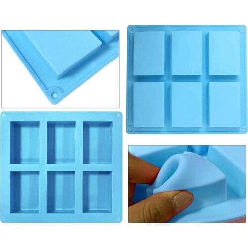 6 Cavity Silicone Rectangle Soap Mould Silicone Craft DIY Homemade Cake Mould