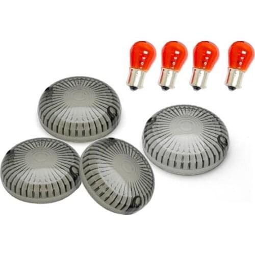 Free shipping 4 PCS Smoke Turn Signal Lens Lenses With Amber Bulbs For All Yamaha Cruisers (Front and Rear)