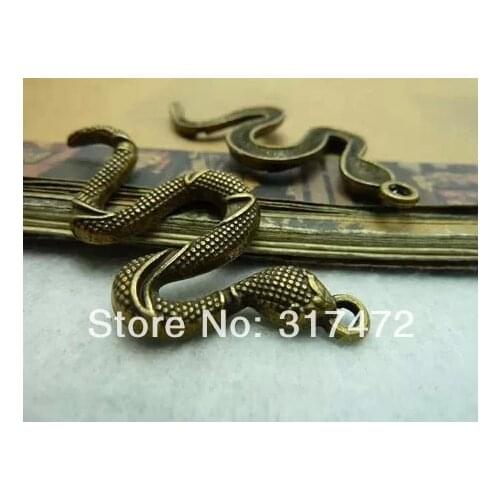Free shipping!!! The ancient bronze snake 25 * 55 mm DIY jewelry accessories restoring ancient ways