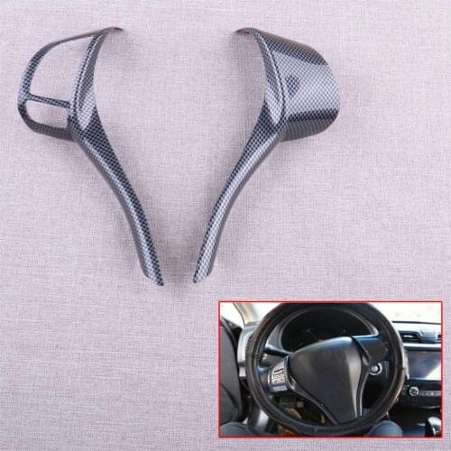 CITALL Car Inner Steering Wheel Strip Trim Cover Fit For Nissan Altima 2013 2014 2015 2016 2017 2018 ABS Carbon Fiber Style
