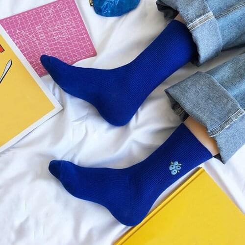 Colorful Fruit Print Socks Cute Candy Color Embroidery Socks Banana Cherry Peach Lovely Socks High Elastic Cotton Unisex 2021