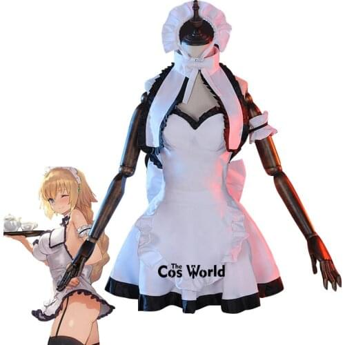 FGO Fate Grand Order Joan of Arc Jeanne d'Arc Maid Dress Uniform Outfit Anime Cosplay Costumes