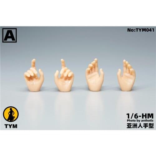 TYM041 1/6 Scale Figure Accessory Covered Gunner Hand Model Asia/Europe and America/Africa Skin Color for 12 inches PH TBL Body