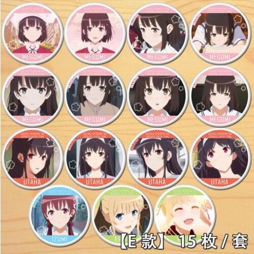 Anime Saenai Heroine No Sodate Kata. Fine Katou Megumi Figure 6128 Badge Round Brooch Pin Gifts Kids Collection Toy